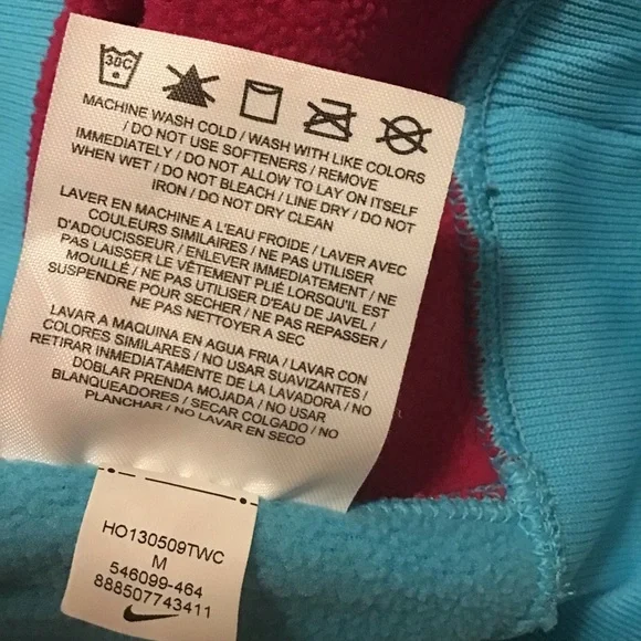 Nike Therma-Fit Girls Hoodie Sweatshirt Blue/Pink - Picture 8 of 9